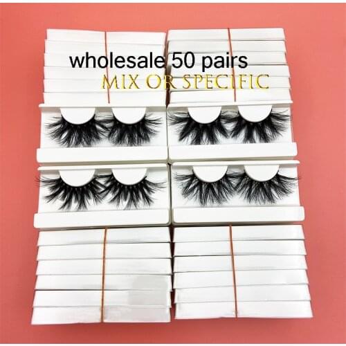 25mm Wholesale 3D Mink False Eyelashes 50 Pairs MIKIWI Dramatic Long Mink Lashes 3D Real-Mink Lash with white tray Label Makeup
