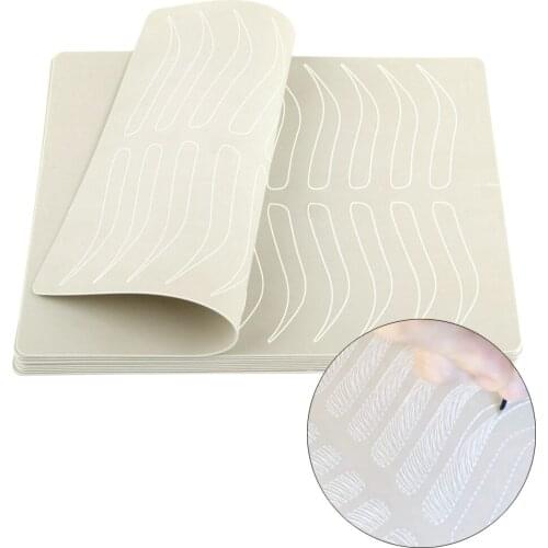 3/5/10Pcs Eyebrows Microblading Tattoo Practice Skin Sheet Eyebrow Design Permanent Makeup Synthetic Skin Fake Tattoo Supplies