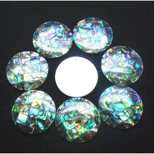 3pcs nature abalone shell cabochons round shape 35mm for women pendants making jewelry components and accessories parts good one