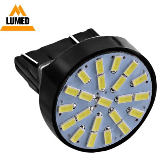 500x T20 22 Led W21/5W 7440 7443 Car Bulb Reverse Light Brake Turn Signal Lights Source Parking Auto Lamp White 3014 Smd 12V 24V