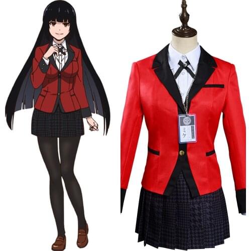 Anime Kakegurui Cosplay Compulsive Gambler Jabami Yumeko/Meari Saotome Uniform Skirt Suit Halloween Carnival Costumes