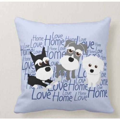 Throw Pillow Cover Love, Home Reversible Decorative Pillow Case Home Decor Square 18 x 18 Inch Cushion Pillowcase