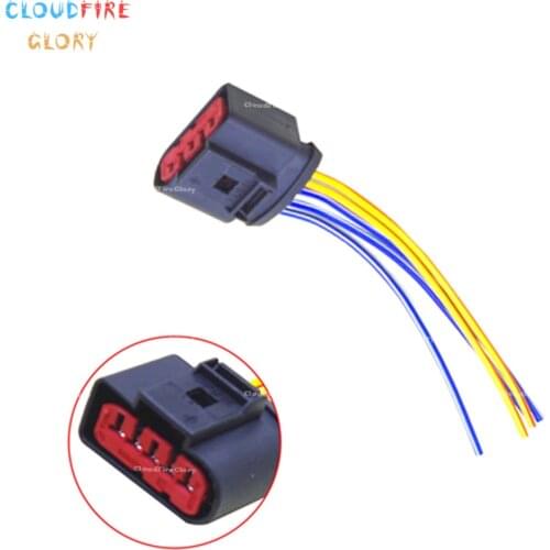 CloudFireGlory 1J0973775A Mass Air Flow Sensor 5 Pin Connector Adapter Plug w Wiring For VW Beetle Golf Passat For Audi A4 A6 A8
