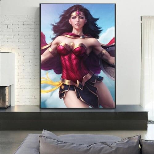 Room Decoration Wonder Woman Anime Wall Art Poster Print Child Bedroom Corridor Decor Canvas Wall Picture Anime Decor