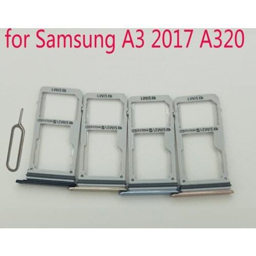 For Samsung Galaxy A3 2017 A320 A320F A320Y Original Phone Housing New SIM Tray Adapter Micro SD Card Tray Holder Slot