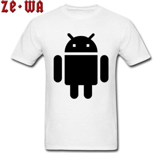 Comics T-Shirt Funny Android Robot Male Tops T Shirt Classic Short Sleeve Tops Shirts Custom Printing Tees Free Shipping