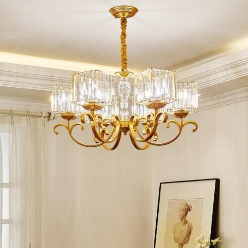 Nordic style Crystal Chandeliers Lamp for wedding room Restaurant Candle Crystal Ceiling fixtures Modern Bedroom lighting