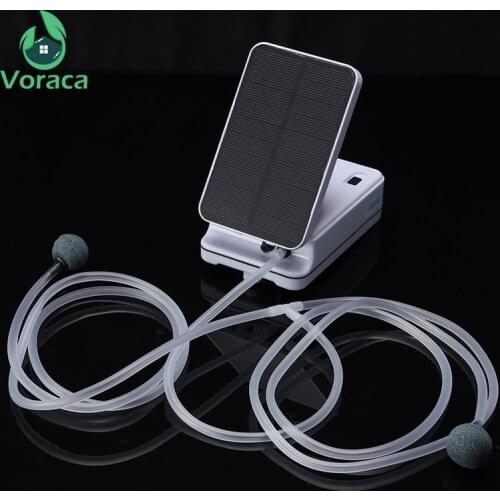 Aquarium Oxygen Pump Portable Solar Powered Air Pump Rechargeable Battery Pond Aerator Outdoor Fishing Fish Tank Water Pump