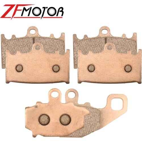 Motorcycle Copper Based Sintered Front & Rear Brake Pads Kit For KAWASAKI ZZR400 ZX400 N 1993-1999 ZX 6R 9R 600 400 ZX600F ZX9R