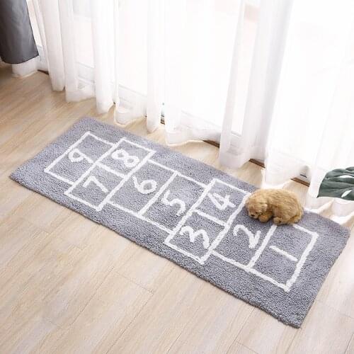 Numbers Area Rug Tapetes Kitchen Rug Tapis Enfant Chambre Tapis Fourrure Cotton Floor Mat Carpet Rugs for Bedroom Blue Gray