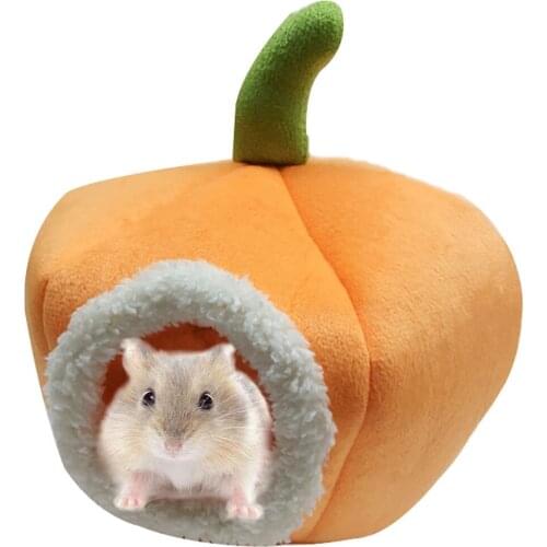 Guinea Pigs Sleeping Bed Hamster Hedgehog Winter Nest Small Pet Pumpkin Warm Cage Cave Bed House Cotton Cusion Hideout