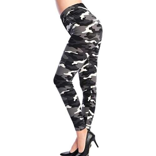CUHAKCI High Waist Fitness Leggins Sexy Workout Legging Floral Camouflage Printed Pants for Women Trousers Push Up Legging