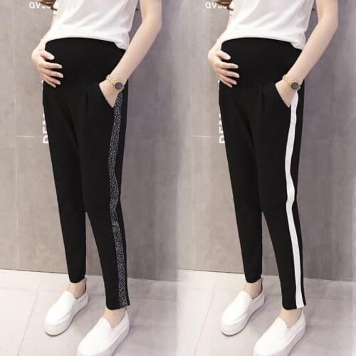 Maternity wear 2021 spring and autumn loose pregnant belly lift pants feet pants trousers pregnant women pants