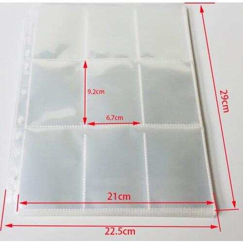 Whole Sale Transparent Storage Pages Crystal 9 Pockets Page Protectors For MAGIC/PKM/YGO Game Cards