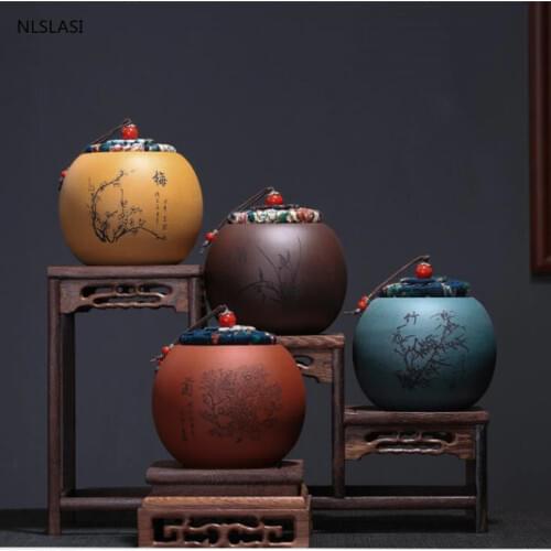 Large capacity Purple Clay Tea Caddy Portable Sealed Jar travel tea jar Storage Spice Organizer Tea Boxes Candy storage tank