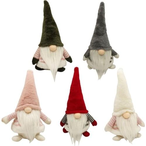 Christmas Swedish Gnome with LED Lighting Nose Plush Doll Kids Gift Home Decor