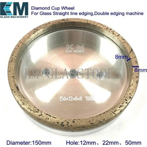 S1-CC2/Diamond Cup Wheel 150xd-8x8mm for Glass Straight line edging,Double edging machine