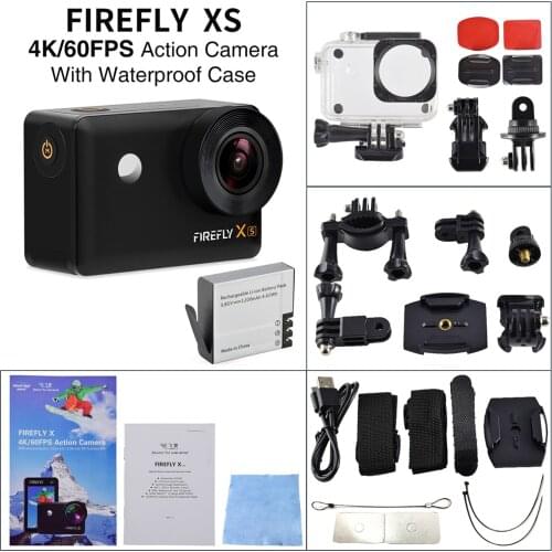 Hawkeye Firefly XS WIFI FPV 4K Action Camera 90 Degree Distortionless Sports Camera Touchscreen with Waterproof Case Camera
