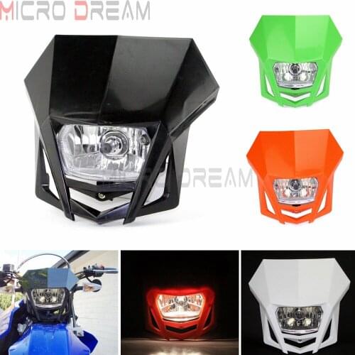 Universal Dual Sport Dirt Bike Enduro Headlamp For Honda Suzuki Yamaha XR DR KLX KX XT YZ EXC XC Motocross Black Headlight Mask