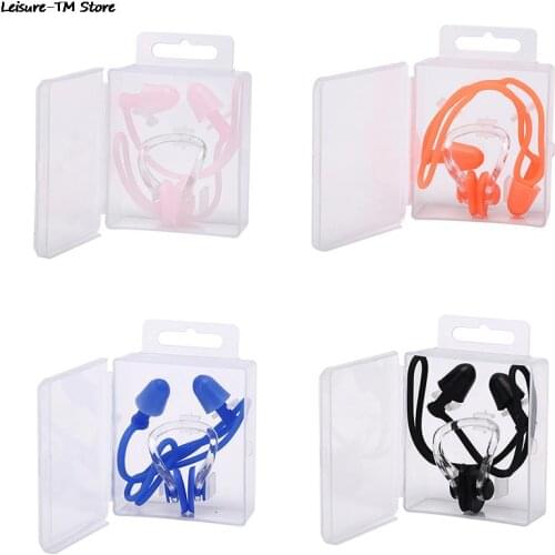 Waterproof Soft Swimming Earplugs Nose Clip Case Protective Prevent Water Protection Ear Plug Soft Silicone Swim Dive Supplies