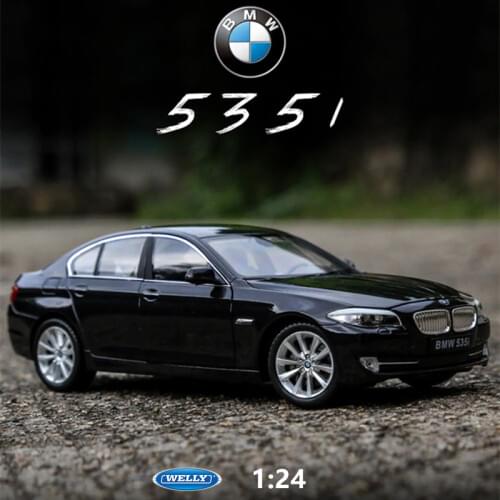 WELLY 1:24 BMW 535i black car alloy car model simulation car decoration collection gift toy Die casting model boy toy