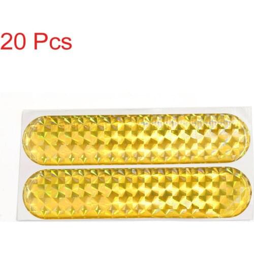 X Autohaux 20 Pcs Yellow Car Truck Body Night Safety Reflective Sticker Tape 105Mm X 23Mm