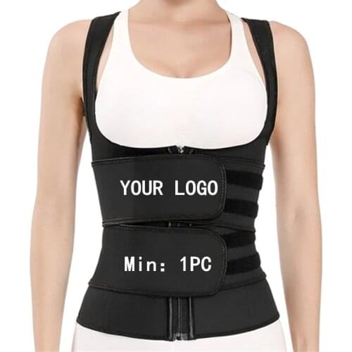YAGIMI Fajas Neoprene Waist Trainer Body Shaper Women Slimming Colombian Girdles Sweat Vest Top Tanks Workout Fitness Logo Print