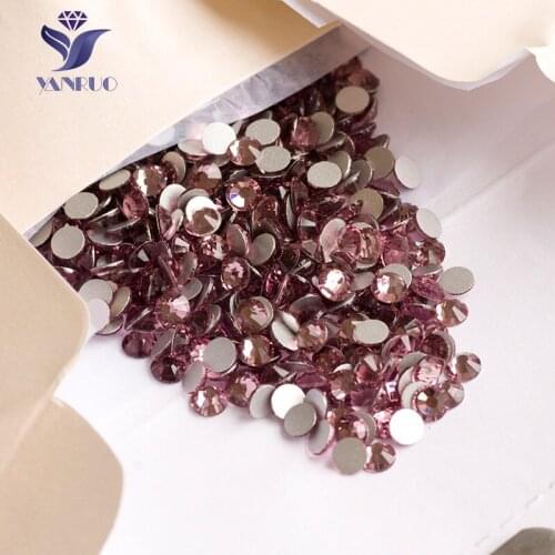 YANRUO 2058NoHF SS16 1440Pcs Light Amethyst Flat Back Nails Art Rhinestones Non Hot-Fix Crystal Glue On Glass Craft Clothes