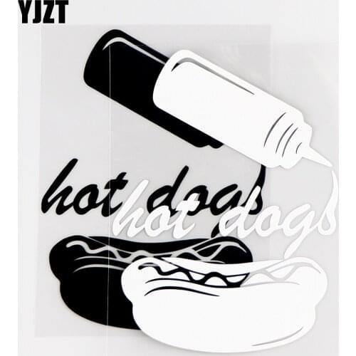 YJZT 11.3×15.2CM Food Vinyl Decal Hot Dog Funny Car Sticker Car stylin Black / Silver 10A-0795