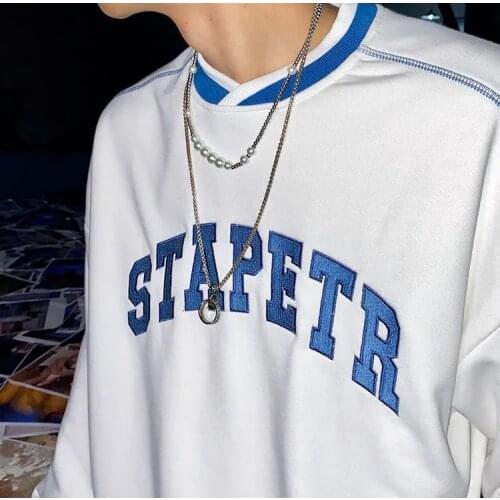 New Streetwear Loose Casual Woman Hoodie O Neck Pullovers Long Sleeve Summer Elasticwomen Sweatshirt Tops 2021 Los Angles ins