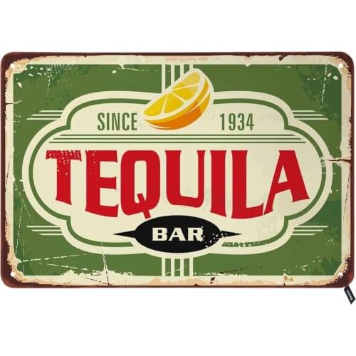 Tequila Bar Tin Signs,Vintage Metal Tin Sign for Men Women,Wall Decor for Bars,Restaurants,Cafes Pubs,12x8 Inch