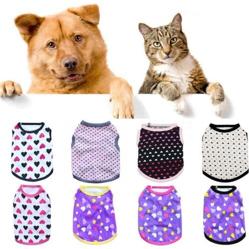 New Summer Lovely Dog Vest Print Love Dog Thin Section Vest Yorkshire Full Of Love Clothes Small Pet Outfit Puppy Clothing