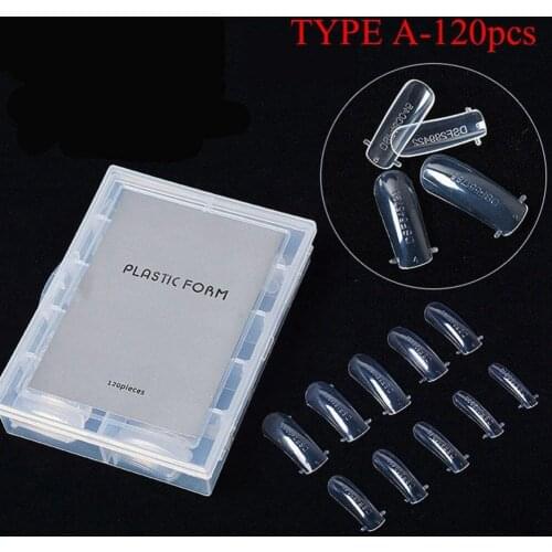 100 or 120 Pcs/Pack Nail Dual Forms 10 Sizes Nail UV Extension French Manicure Reusable Acrylic False Nail Tips #266762
