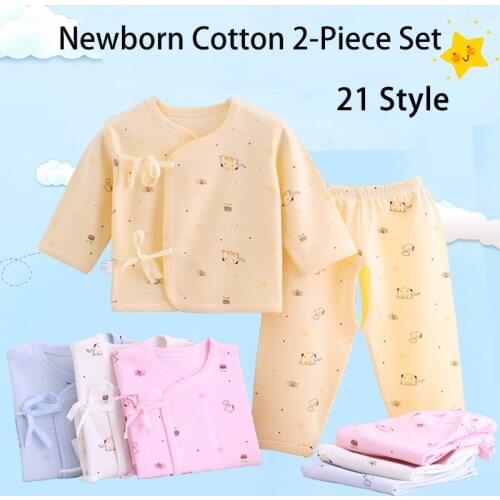 2 Pcs Newborn Girl/Boy Clothes 0 3 6 Months Baby Outfits Pants Gifts Set 100%Cotton Soft Infant Clothes Newborn Gift Pyjama Bebe