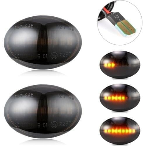2pieces Led Dynamic Turn Signal Side Marker Light Sequential Blinker Light Amber Side Marker Fender Signal Lamp For Fiat 500