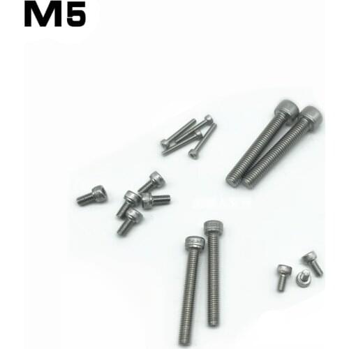 30pcs M5 304 Stainless Steel Hexagon Socket Head Cap Screws Inner Hex Socket Bicycle Bolt Metric Thread DIN912 6mm-25mm