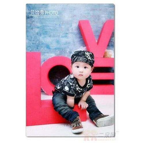 5*6.5ft light blue newborn baby photo background pink love letter Kids backdrops photography white floor background for studio