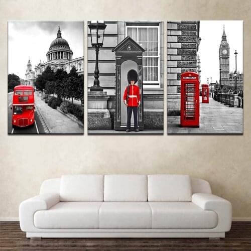 Abstract City Street Landscape Wall Art Home Decor Canvas London street Painting Decorative Paintings Modern Wall Pictures Frame