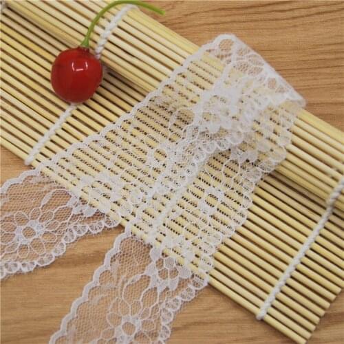 White Polyester Lace 40mm Trim Fabric Sewing Accessories Cloth Wedding Dress Decoration Ribbon Craft Supplies 300yards L901