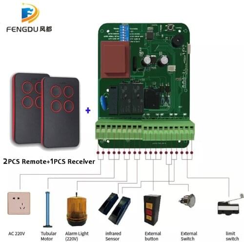 Rolling Shutter Tubular Motor Controller Wireless Garage Door Electric Door Remote Control Kit RF433mhz Receiver Emitter
