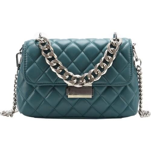 Brand Designer Womens Shoulder Bag 2021 Quality PU Leather Handbags Fashion Chain Small Flap Crossbody Bags Female Black Totes