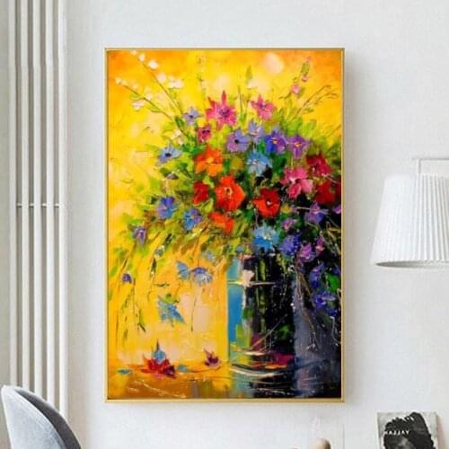 Bouquet Of Roses Flowers blossom Oil Painting On Canvas Wall Art Poster And Prints Home Decor Picture For Living Room Cuadros