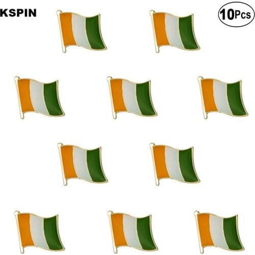 Ivory Coast Flag Lapel Pin Flag badge Brooch Pins Badges 10Pcs a Lot