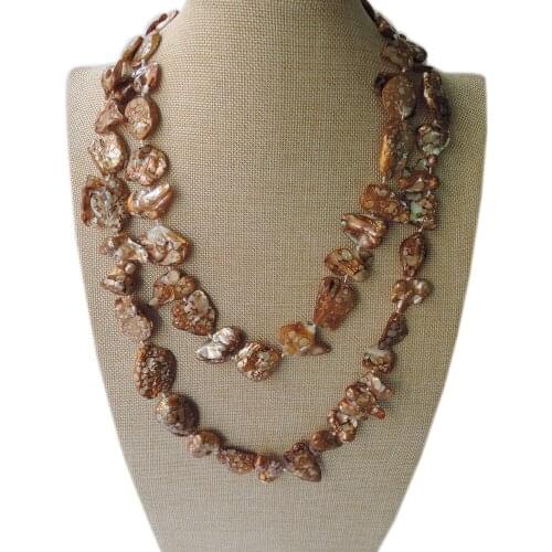 100% NATURE FRESHWATER PEARL LONG NECKLACE-120 cm necklace