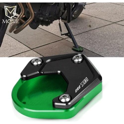 For Kawasaki KLX250 KLX 250 2009-2016 2015 Motorcycle CNC Aluminum Kickstand Foot Side Stand Extension Support Plate Pad Enlarge