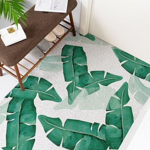 Home Carpet Door Mat PVC Silk Loop Mats Nordic Minimalist Anti-Slip Indoor Entrance Kitchen Bathroom Foot Pad Custom Size