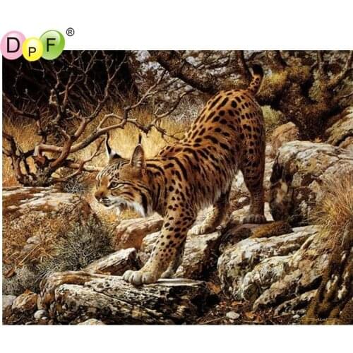 DPF DIY leopard 5D crafts needlework diamond mosaic kit full square home decor diamond embroidery diamond painting cross stitch
