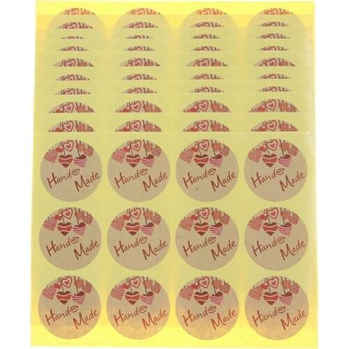 Elegant Round Label Hand Made Love Sealing Sticker Cookie Bag Baking Packaging Gift Box Decoration Sticker 120pcs/ 10 Sheets