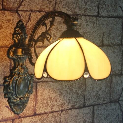 European Brief Wall Light Mirror Lamp Bedroom Balcony Restaurant Study Hall Corridor Aisle Cafe Glass Wall Lamps