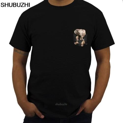 Cute Baby Elephant Inside Pocket T Shirt Black Cotton Men S-6XL US Supplier Men Fashion tshirt Free Shipping sbz8409